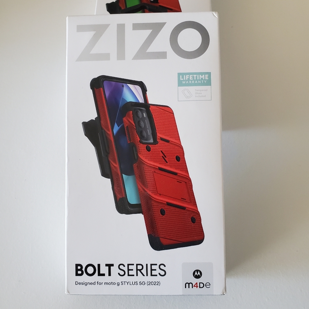 Moto G Stylus 5G (2022) with Belt Clip, Tempered Glass & Lanyard ZIZO BOLT NEW
